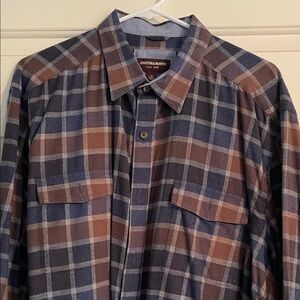 Johnston & Murphy Blue and Brown Checkered Shirt